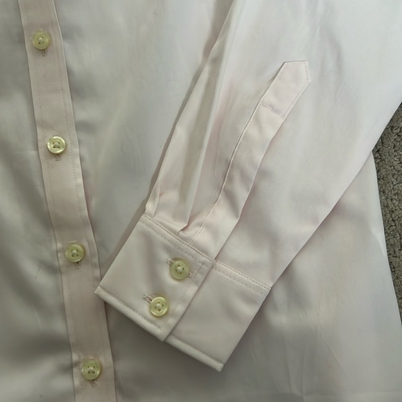 NWT BANANA REPUBLIC non-iron fitted light baby pink long sleeve button blouse - Picture 6 of 9